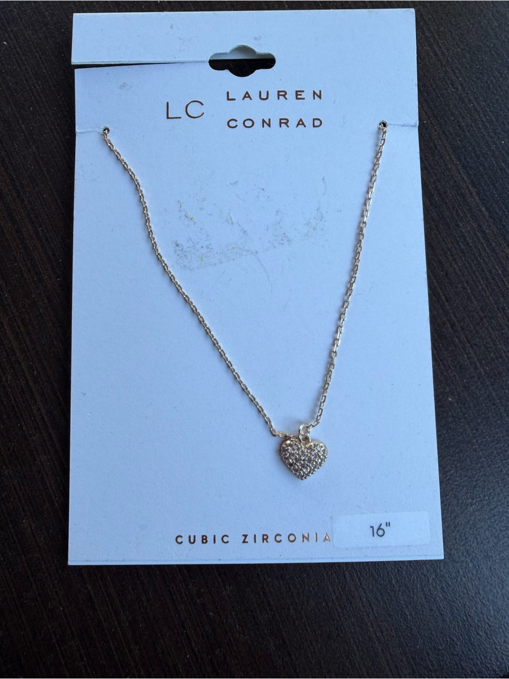 LC Lauren Conrad Gold Pave Heart Pendant Necklace